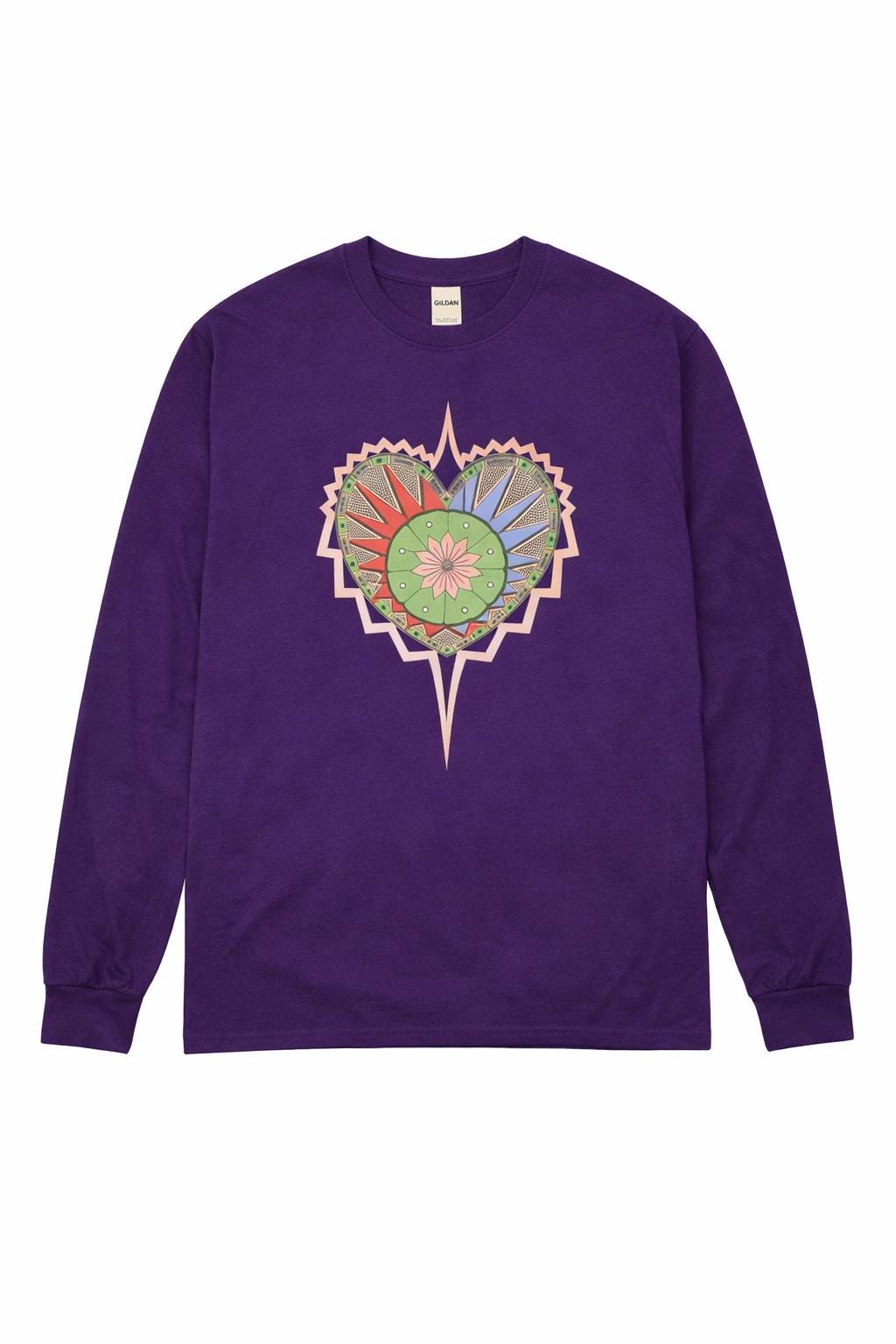 Good Peyote Heart Long Sleeve Tee - NAC, Native American Church, Indigenous made, Heavy Cotton